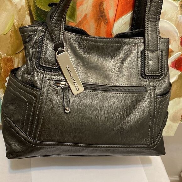 New Tignanello Leather 2 compartments Large Hand Bag - Picture 4 of 11